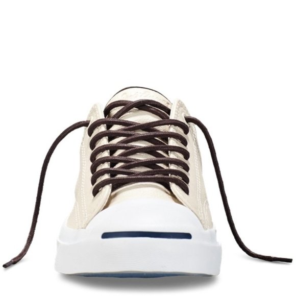 NIB Converse Jack Purcell Jack Ox Tumbled Leather Parchment/Burnt Umber149931C - Picture 2 of 6